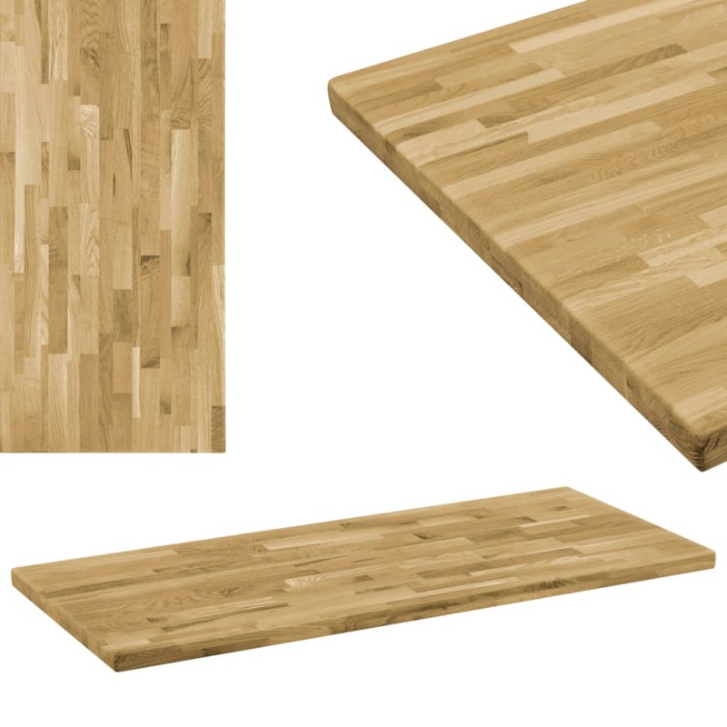 vidaXL Tischplatte Eichenholz Massiv Rechteckig 44 mm 120 x 60 cm vidaXL Tischplatte Eichenholz Massiv Rechteckig 44 mm 120 x 60 cm