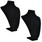 vidaXL Schmuckbüste Flanell Schwarz 23x11,5x30 cm 2 Stk. vidaXL Schmuckbüste Flanell Schwarz 23x11,5x30 cm 2 Stk.