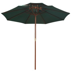 vidaXL Doppeldeck Sonnenschirm 270×270 cm Holzstange Grün