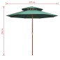 vidaXL Doppeldeck Sonnenschirm 270×270 cm Holzstange Grün vidaXL Doppeldeck Sonnenschirm 270×270 cm Holzstange Grün
