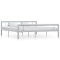 vidaXL Bettgestell Grau und Weiß Metall 180 × 200 cm vidaXL Bettgestell Grau und Weiß Metall 180 × 200 cm