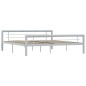 vidaXL Bettgestell Grau und Weiß Metall 180 × 200 cm vidaXL Bettgestell Grau und Weiß Metall 180 × 200 cm