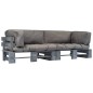 2-tlg. Outdoor-Sofa-Set Paletten mit Kissen in Grau Kiefernholz 2-tlg. Outdoor-Sofa-Set Paletten mit Kissen in Grau Kiefernholz