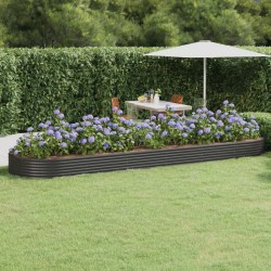 vidaXL Hochbeet Pulverbeschichteter Stahl 523x140x36 cm Anthrazit