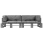 2-tlg. Outdoor-Sofa-Set Paletten mit Kissen in Grau Kiefernholz 2-tlg. Outdoor-Sofa-Set Paletten mit Kissen in Grau Kiefernholz