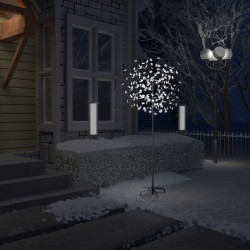 vidaXL Weihnachtsbaum 200 LEDs Kaltweißes Licht Kirschblüten 180 cm