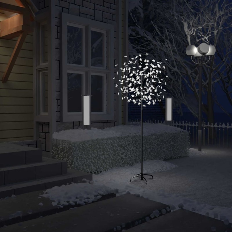 vidaXL Weihnachtsbaum 200 LEDs Kaltweißes Licht Kirschblüten 180 cm vidaXL Weihnachtsbaum 200 LEDs Kaltweißes Licht Kirschblüten 180 cm