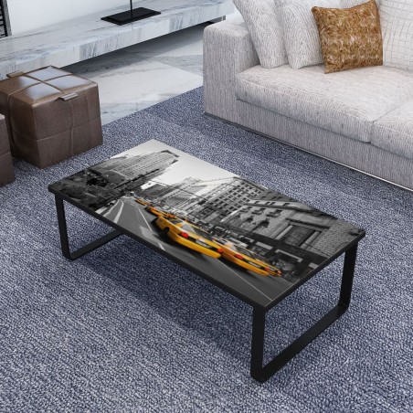 vidaXL Couchtisch mit Glasplatte Rechteckig 