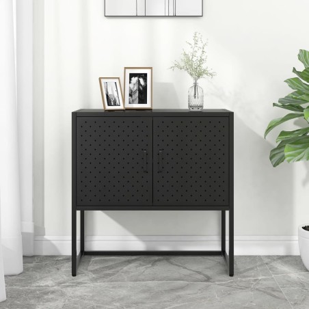 vidaXL Sideboard Schwarz 75x35x75 cm Stahl