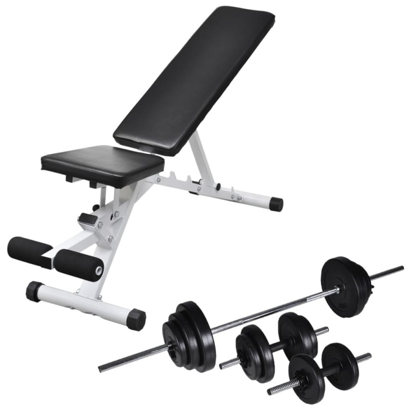 vidaXL Hantelbank mit Langhantel und Kurzhantel Set 30,5 kg vidaXL Hantelbank mit Langhantel und Kurzhantel Set 30,5 kg