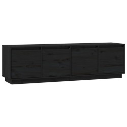 vidaXL TV-Schrank Schwarz 156x37x45 cm Massivholz Kiefer