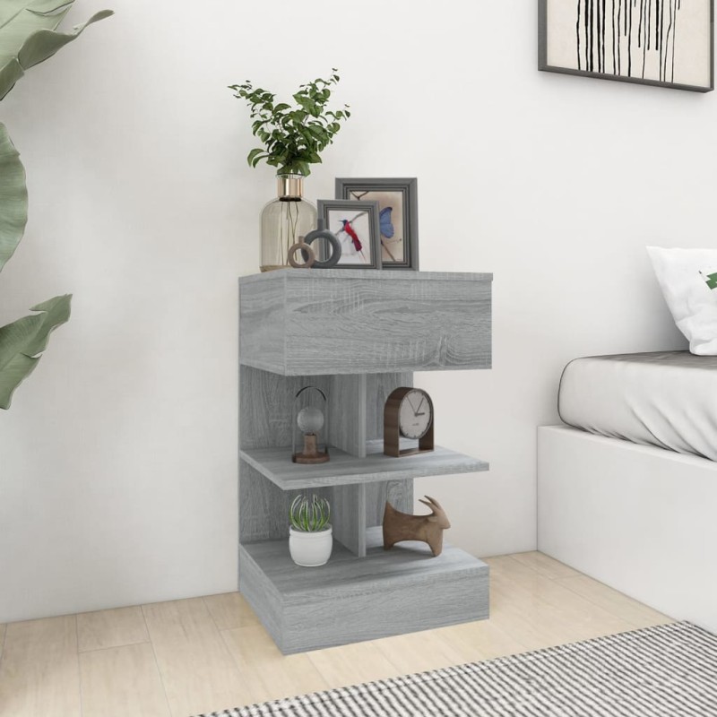 vidaXL Nachttisch Grau Sonoma 40x35x65 cm Holzwerkstoff vidaXL Nachttisch Grau Sonoma 40x35x65 cm Holzwerkstoff