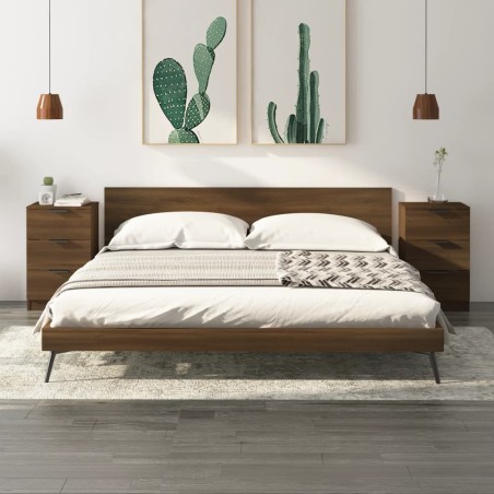 vidaXL Nachttische 2 Stk. Braun Eiche 40x36x65 cm