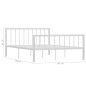 vidaXL Bettgestell Weiß Metall 140×200 cm vidaXL Bettgestell Weiß Metall 140×200 cm