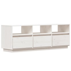 vidaXL TV-Schrank Weiß 140x37x50 cm Massivholz Kiefer