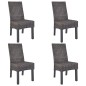 Esszimmerstühle 4 Stk. Braun Kubu Rattan und Mangoholz Esszimmerstühle 4 Stk. Braun Kubu Rattan und Mangoholz