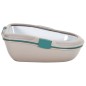 vidaXL Katzenklo Braun und Weiß 69,5x47x26 cm PP vidaXL Katzenklo Braun und Weiß 69,5x47x26 cm PP