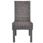 Esszimmerstühle 4 Stk. Braun Kubu Rattan und Mangoholz Esszimmerstühle 4 Stk. Braun Kubu Rattan und Mangoholz