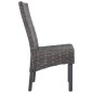Esszimmerstühle 4 Stk. Braun Kubu Rattan und Mangoholz Esszimmerstühle 4 Stk. Braun Kubu Rattan und Mangoholz