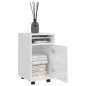 vidaXL Beistellschrank mit Rollen Hochglanz-Weiß 33x38x60 cm vidaXL Beistellschrank mit Rollen Hochglanz-Weiß 33x38x60 cm