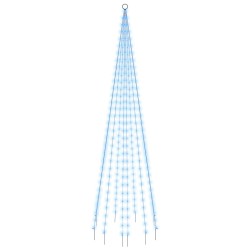 vidaXL LED-Weihnachtsbaum für Fahnenmast Blau 310 LEDs 300 cm