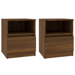 vidaXL Nachttische 2 Stk. Braun Eichen-Optik 40x40x50 cm Holzwerkstoff