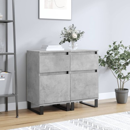 vidaXL Sideboards 2 Stk. Betongrau 40x35x70 cm Holzwerkstoff