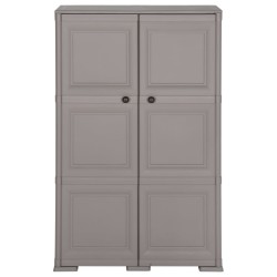 vidaXL Kunststoffschrank 79x43x125 cm Holzdesign Grau
