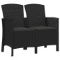 vidaXL 2-Sitzer Gartenbank mit Kissen PP Rattan Graphit vidaXL 2-Sitzer Gartenbank mit Kissen PP Rattan Graphit