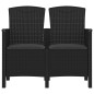 vidaXL 2-Sitzer Gartenbank mit Kissen PP Rattan Graphit vidaXL 2-Sitzer Gartenbank mit Kissen PP Rattan Graphit