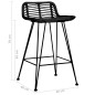 vidaXL Barhocker 2 Stk. Schwarz Rattan vidaXL Barhocker 2 Stk. Schwarz Rattan