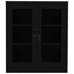 vidaXL Büroschrank Schwarz 90x40x105 cm Stahl 
