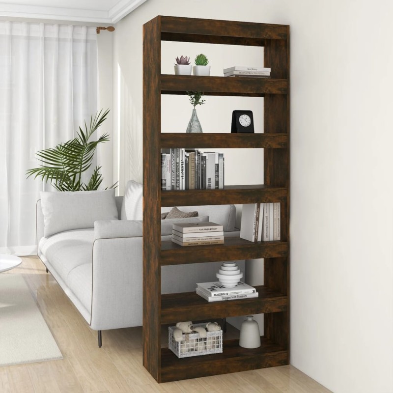 vidaXL Bücherregal/Raumteiler Räuchereiche 80x30x198 cm Holzwerkstoff vidaXL Bücherregal/Raumteiler Räuchereiche 80x30x198 cm Holzwerkstoff