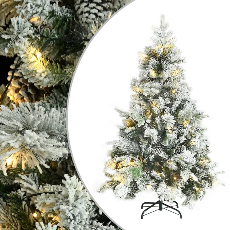 vidaXL Weihnachtsbaum mit LEDs & Zapfen Beschneit 150 cm PVC & PE vidaXL Weihnachtsbaum mit LEDs & Zapfen Beschneit 150 cm PVC & PE