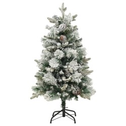 vidaXL Weihnachtsbaum mit LEDs & Zapfen Beschneit 150 cm PVC & PE