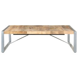 vidaXL Couchtisch 140x140x40 cm Raues Mangoholz