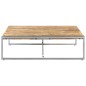vidaXL Couchtisch 140x140x40 cm Raues Mangoholz