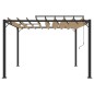 vidaXL Pavillon mit Lamellendach 3x3 m Taupe Stoff und Aluminium vidaXL Pavillon mit Lamellendach 3x3 m Taupe Stoff und Aluminium