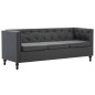 Chesterfield Sofa-Set 2-tlg. Stoffpolsterung Dunkelgrau Chesterfield Sofa-Set 2-tlg. Stoffpolsterung Dunkelgrau