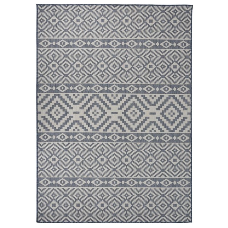 vidaXL Outdoor-Teppich Flachgewebe 120x170 cm Blau Gestreift vidaXL Outdoor-Teppich Flachgewebe 120x170 cm Blau Gestreift