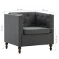 Chesterfield Sofa-Set 2-tlg. Stoffpolsterung Dunkelgrau Chesterfield Sofa-Set 2-tlg. Stoffpolsterung Dunkelgrau