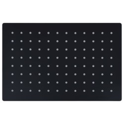 vidaXL Regenbrause Edelstahl 30x20 cm Rechteckig Schwarz