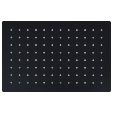 vidaXL Regenbrause Edelstahl 30x20 cm Rechteckig Schwarz