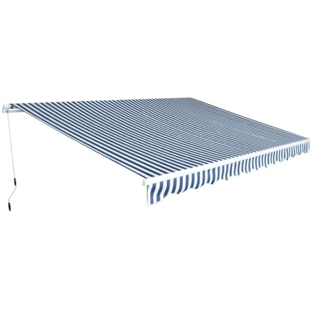 vidaXL Gelenkarmmarkise 450 cm Blau/Weiß