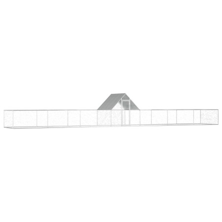 vidaXL Hühnerstall 14x2x2 m Verzinkter Stahl