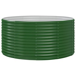 vidaXL Hochbeet Grün 140x140x68 cm Pulverbeschichteter Stahl