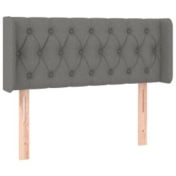 vidaXL Kopfteil mit Ohren Dunkelgrau 93x16x78/88 cm Stoff