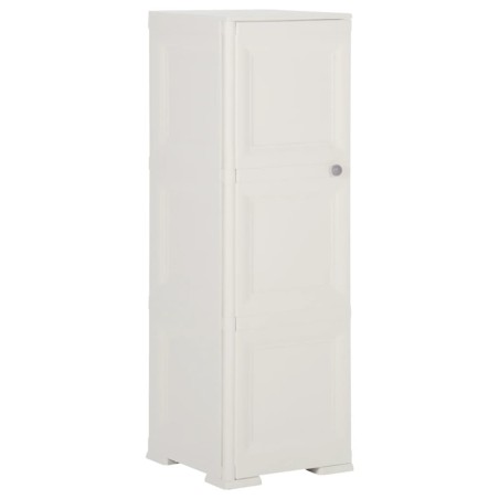 vidaXL Kunststoffschrank 40x43x125 cm Holzdesign Angora-Weiß