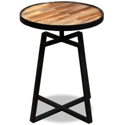vidaXL Beistelltisch Rund Recyceltes Massivholz Teak
