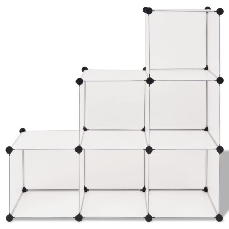 vidaXL Regalsystem Würfel-Regal mit 6 Fächern Weiß